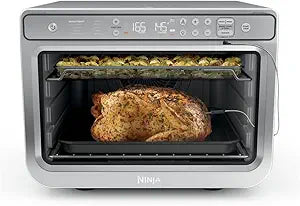 Ninja Air Fryer & Toaster Oven | Prestige Smart XL Countertop Oven | Bakes up to 20 Cookies, Fits up to a 12lb Turkey | Pizza, Toast, Bake, Air Fry & Reheat | 1800 Watts | Stainless Steel | DT501