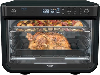 Ninja Air Fryer & Toaster Oven | Prestige Smart XL Countertop Oven | Bakes up to 20 Cookies, Fits up to a 12lb Turkey | Pizza, Toast, Bake, Air Fry & Reheat | 1800 Watts | Stainless Steel | DT501
