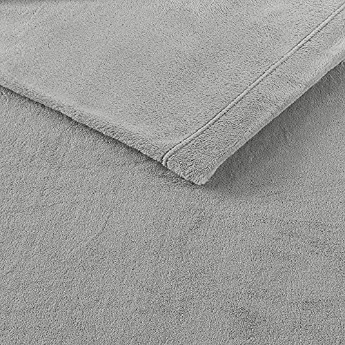Sleep Philosophy True North Soloft Plush Bed Sheet Set, Wrinkle Resistant, Warm, Soft Fleece Sheets with 14" Deep Pocket Cold Season Cozy Bedding-Set, Matching Pillow Case, Full, Grey, 4 Piece