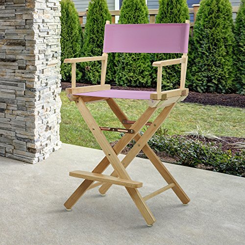 Casual Home 220-00/021-22 Director Chair 24" - Counter Height Natural Frame/Pink Canvas