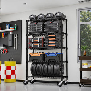 5-Shelf Heavy Duty Metal Storage Shelving Unit with Adjustable Shelves - Carbon Steel