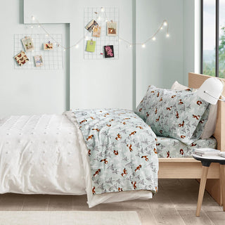Intelligent Design Cozy Soft Cotton Flannel Printed Sheet Set Queen 1 Flat Sheet:90‚Äö√Ñ√∂‚àö√ë‚àöœÄ
