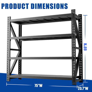 Heavy Duty Garage Shelving with Adjustable Metal Shelves - 6000LBS