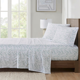 Madison Park Essentials 200 Thread Count Printed Cotton Sheet Set Full 1 Flat Sheet:81""W x 96""L 1