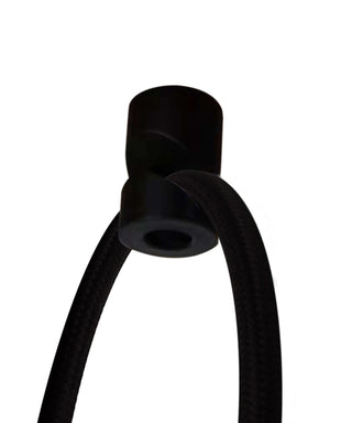 16"W 2 Light Swag Plug-In Pendant Textured Oatmeal with Diffuser Black Cord