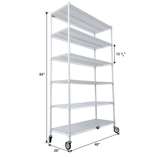 6 Tier Heavy Duty Metal Shelf Wire Shelving Unit
