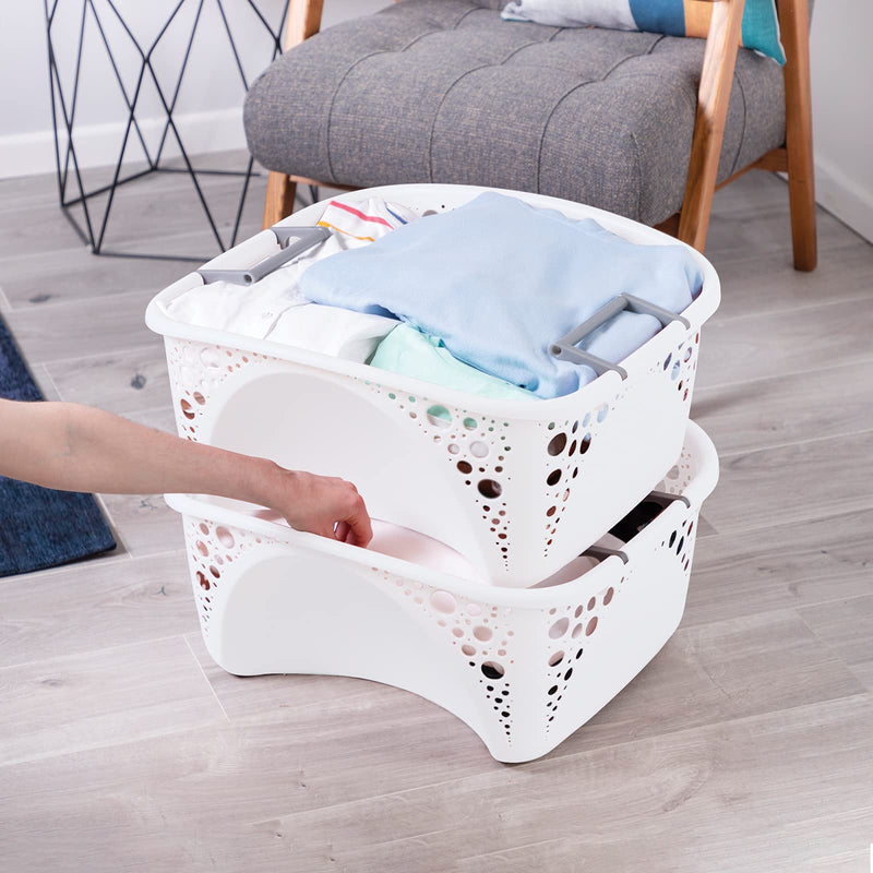 Minky Homecare 1.2 bushel/40L Laundry Basket White