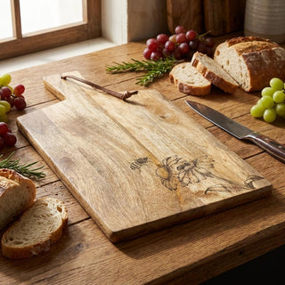 Set of Two Brown Solid and Manufactured Wood Cutting Boards