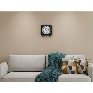  6" Black Iron Analog Round Wall Clock - front product view