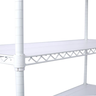 7 Tier Metal Storage Shelf with Adjustable Wire Shelving - Black, White or Pearl Silver