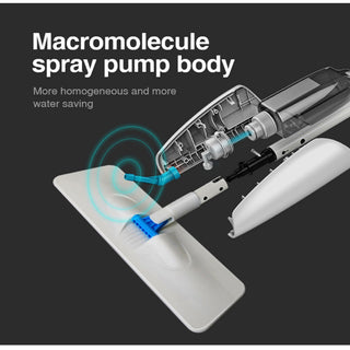 Superfine Fiber Washable Mat Spray Mop with 300ml Reusable Bottle - Blue