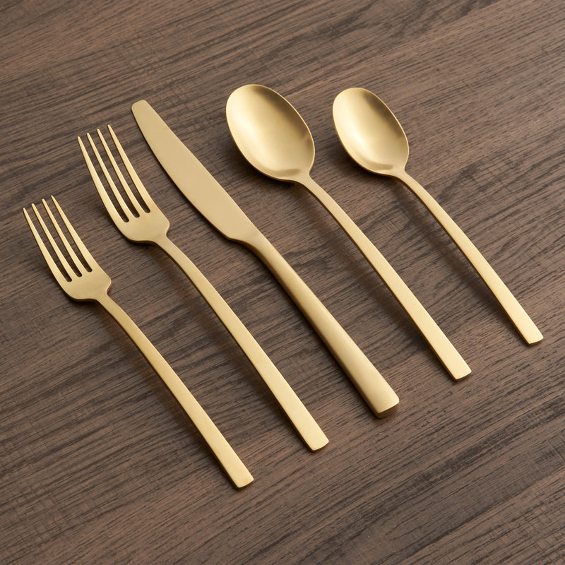 Cambridge Silversmiths Beacon Gold Satin 45-piece Flatware Set