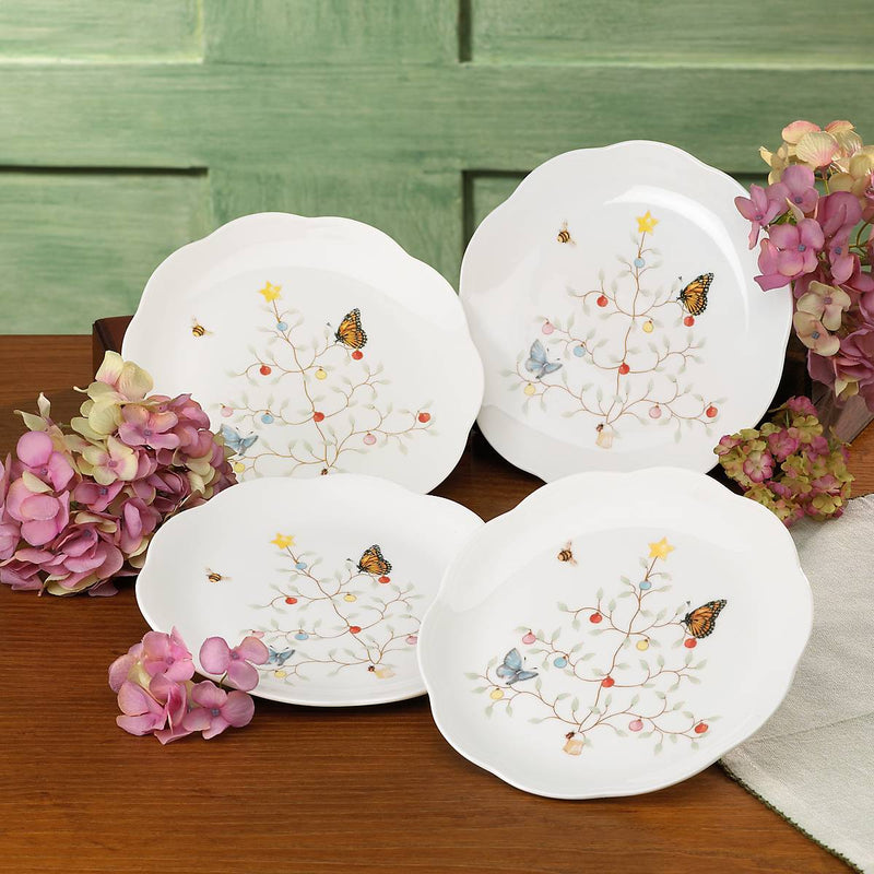 Lenox Butterfly Meadow Seasonal Dessert Plates, Set of 4,White, Small