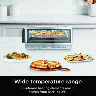 Ninja Flip Toaster Oven&Air Fryer, 8-in-1 Functionality, Flip Up&Away Capability for Storage Space, LargeCapacity, Air Fry Basket, SheetPan, Wire Rack&Removable Crumb Tray, Stainless,1800 watts, SP151