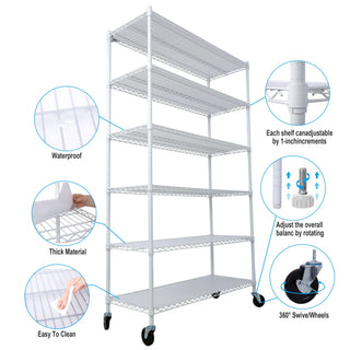 6 Tier Heavy Duty Metal Shelf Wire Shelving Unit