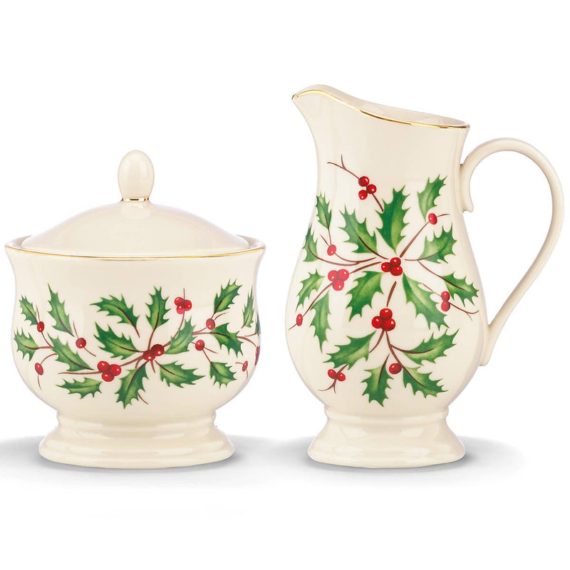Lenox Holiday Porcelain Sugar & Creamer Set
