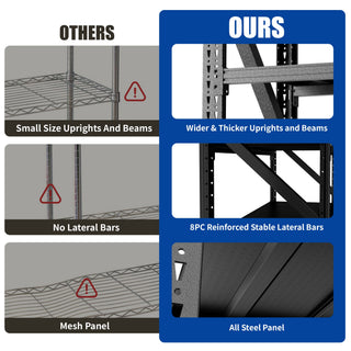 Heavy Duty Garage Shelving with Adjustable Metal Shelves - 6000LBS