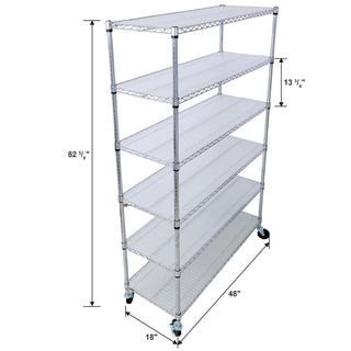 6 Tier Heavy Duty Metal Shelf Wire Shelving Unit