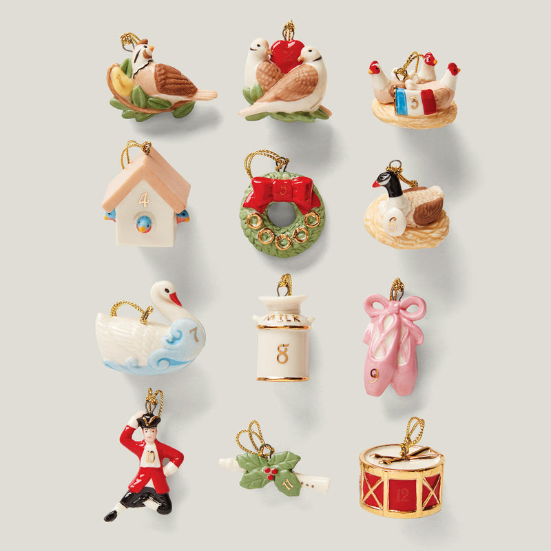Lenox Twelve Days of Christmas 12-pc Ornament Set, Porcelain