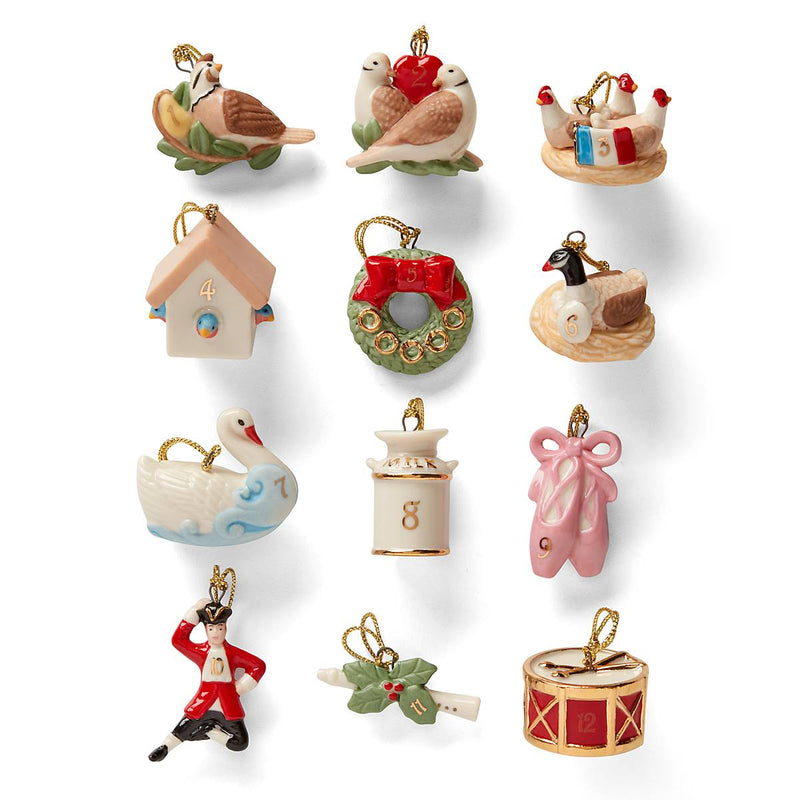 Lenox Twelve Days of Christmas 12-pc Ornament Set, Porcelain