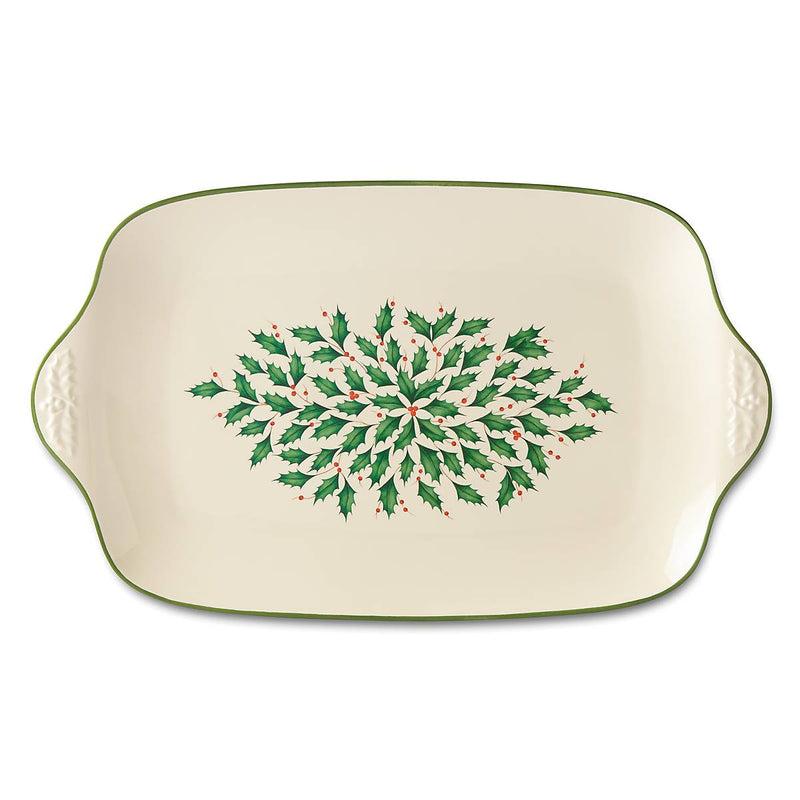 Lenox 886163 Holiday Large Porcelain Serving Platter, Red & Green, 6.0 LB