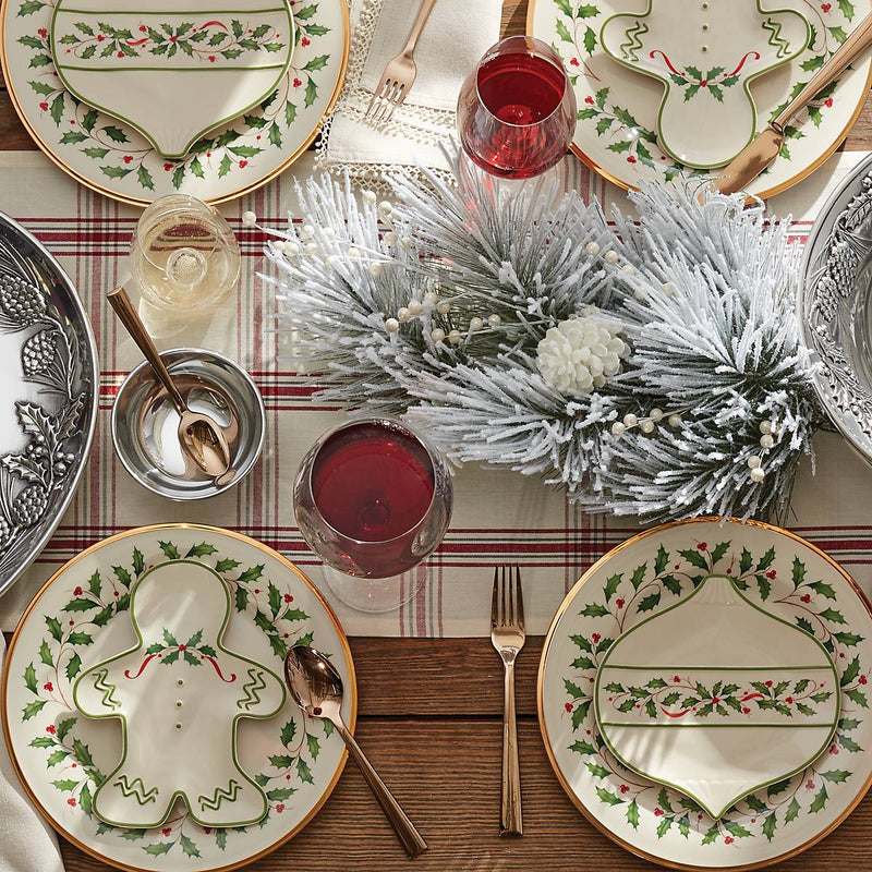 Lenox Holiday Gingerbread Man Accent Plate, Red & Green