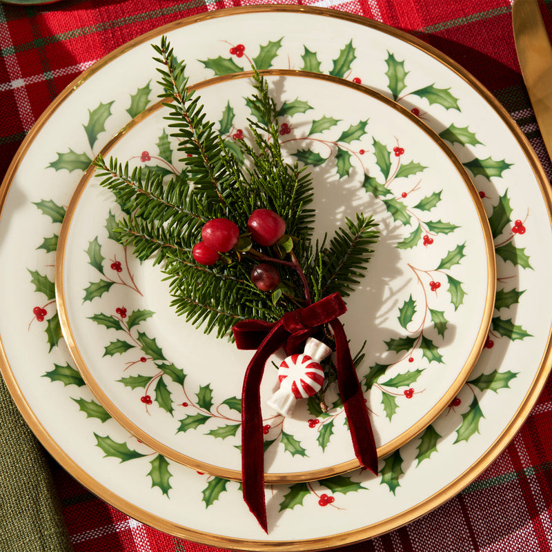Lenox 893172 Holiday Plate & Bowl Set,Red / Green, 10.5", 12-Piece