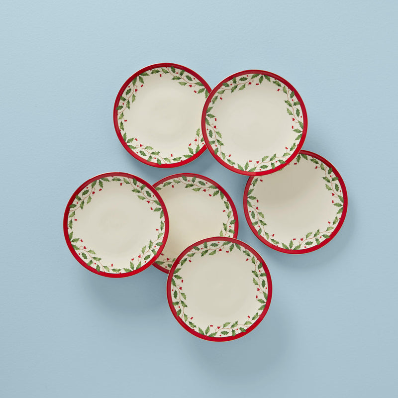 Lenox 893491 Holiday 6-Piece Accent Plate Set