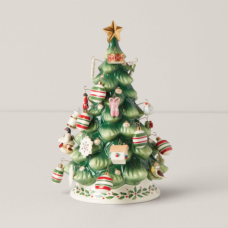 Lenox Treasured Traditions Advent Calendar Tree Set, 3.70, Ivory, 25 Pieces