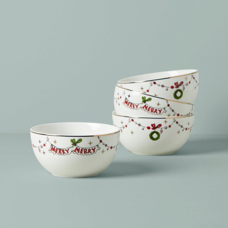 Lenox Grinchie Gifts All Purpose Bowls, S/4, 4.01, Green