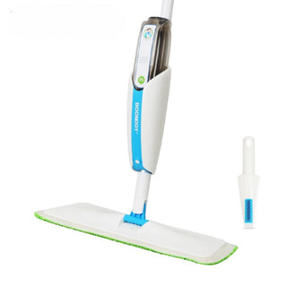 Superfine Fiber Washable Mat Spray Mop with 300ml Reusable Bottle - Blue