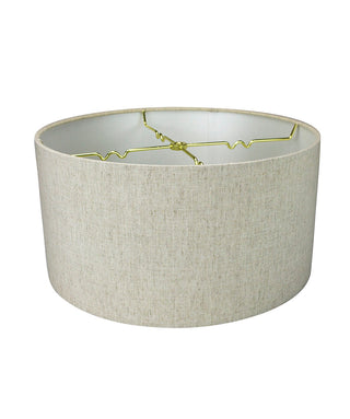 14"W x 7"H Textured Oatmeal Hardback Drum Lampshade
