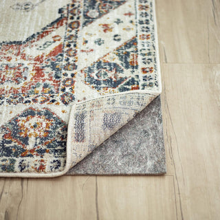 Mohawk Home 8' x 10' Non Slip Grip Rug Pad 1/4" Thick Dual Surface Felt Cushion + Rubber Gripper - Safe for All Floors