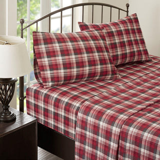 Woolrich Flannel Sheet Set Queen 1 Flat Sheet:90x102"" 1 Fitted Sheet:60x80+14"" 2 Pillowcases:20x30