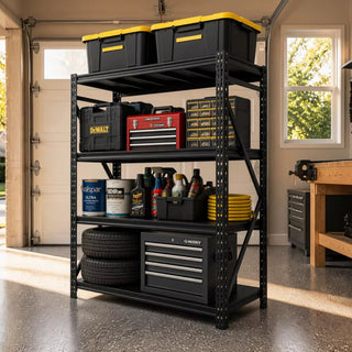 Metal Storage Shelving Unit, 4-Tier 6000LBS Adjustable Garage Shelving Rack, 47.24" W x 19.69" D x 71.65" H, Steel Storage Shelf Organizer for Garage, Workshop, Basement, Pantry