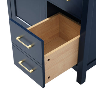 30-Inch Blue Bathroom Vanity with Ceramic Sink and Ample Storage - Ideal Choice for Small Bathrooms
