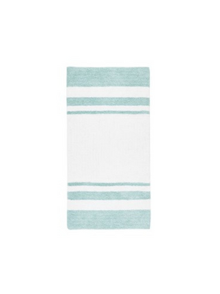 Madison Park Aqua 100% Cotton Reversible Bath Rug 27x45", Absorbent Bathroom Floor Mat, Casual