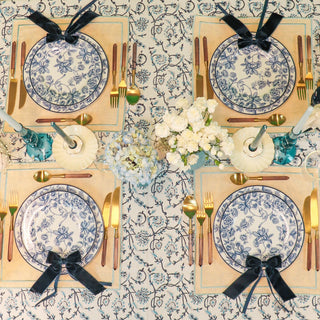 Eleanor Royal Blue Organic Cotton Tablecloth