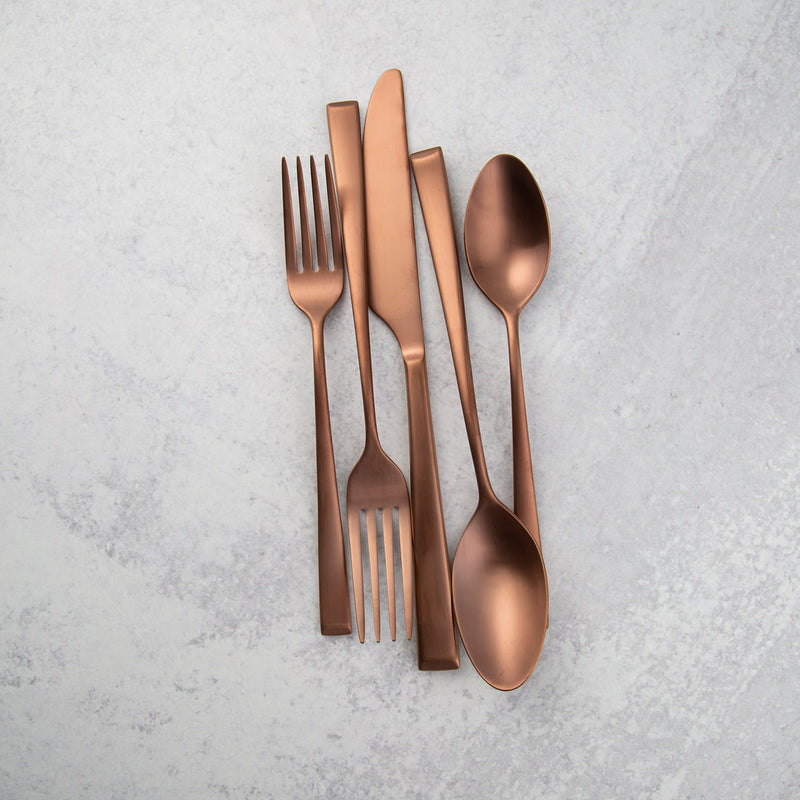 CAMBRIDGE Silversmiths Marlise Copper Satin 20-Piece Flatware Set, Service for 4