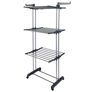 Clothes Drying Rack Rolling Collapsible Laundry Dryer Hanger Stand Rail Shelve
Wardrobe Clothing Drying Racks w/ Dual Side Wings