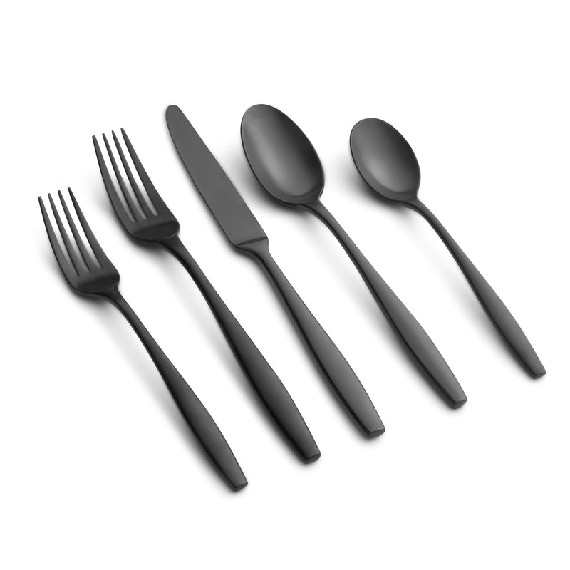 Cambridge Silversmiths Katerina Black Satin 20-Piece Flatware Set, Service for 4