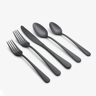 Cambridge Silversmiths Keene Black Satin 20-Piece Flatware Set, Service for 4