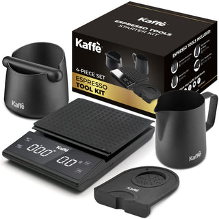 Espresso Starter Kit (Knock Box, Coffee Scale, Tamper Mat, Milk Pitcher), KF1190 by Kaffe Products