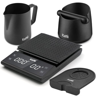 Espresso Starter Kit (Knock Box, Coffee Scale, Tamper Mat, Milk Pitcher), KF1190 by Kaffe Products