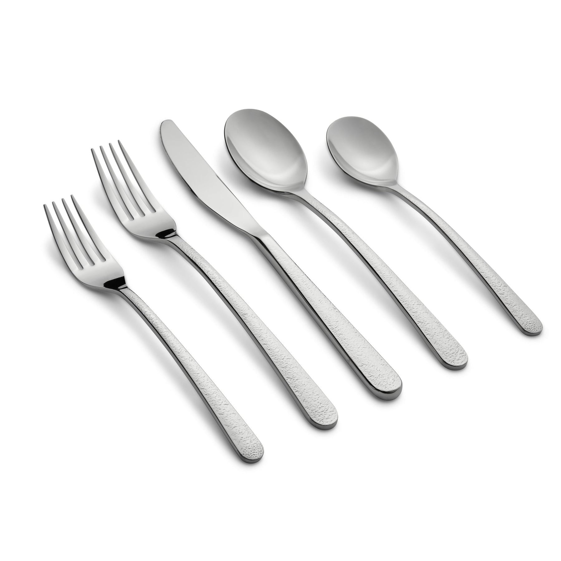 Cambridge Silversmiths Mirror 20-Piece Kiera Textured Flatware Set, Se ...