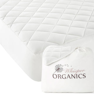 Whisper Organics luxury organic cotton quilted mattress pad protector