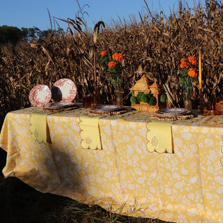 Marigold Flora Parlour Premium Linen Tablecloth