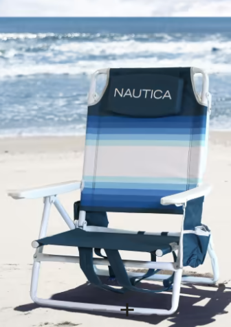 Nautica - 5 Position Beach Chair Ombre Stripe Blue