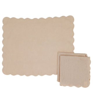 Vanilla Swirl Linen Napkins – Set of 4