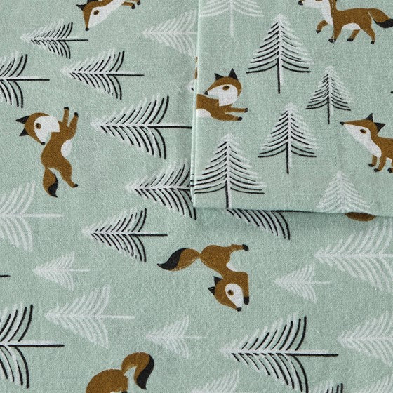 Intelligent Design Cozy Soft Cotton Flannel Printed Sheet Set Twin 1 Flat Sheet:66""W x 96""L 1 Fitted Sheet:39""W x 75""L + 12""D 1 Standard Pillowcase:20""W x 30""L